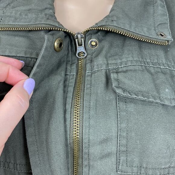 Sebby Olive Green Military Style Zip Up Utility Vest - Picture 3 of 9